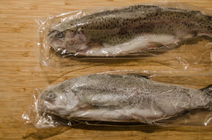 vacuum packed rainbow trout